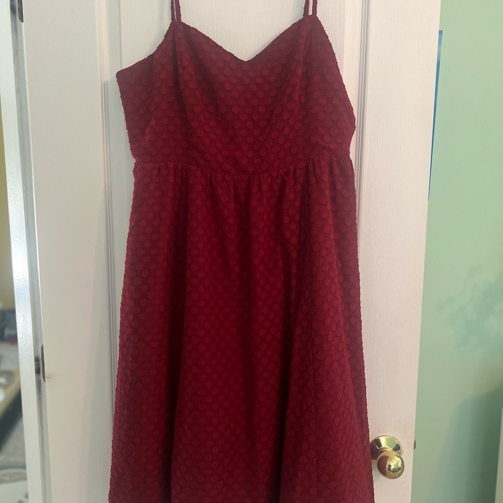 Red Burgundy A-Line Midi Dress ModCloth Tag Still On